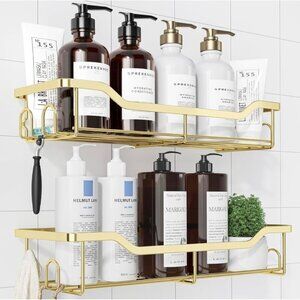 Gold Stainless Steel 2-Tier Shower Caddy